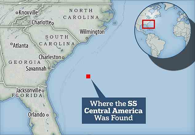 Die SS Central America sank 1857 aufgrund eines Hurrikans vor der Küste von South Carolina