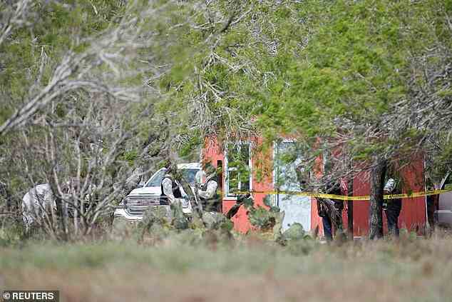 Forensic technicians were seen working at the scene where authorities found the bodies of two of four Americans kidnapped by gunmen, in Matamoros