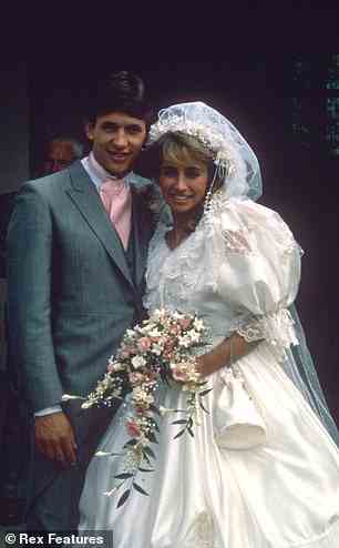Gary Lineker and Michelle Cockayne, married at St Mary Magdalene's Church, Knighton, Leicester, July 1986