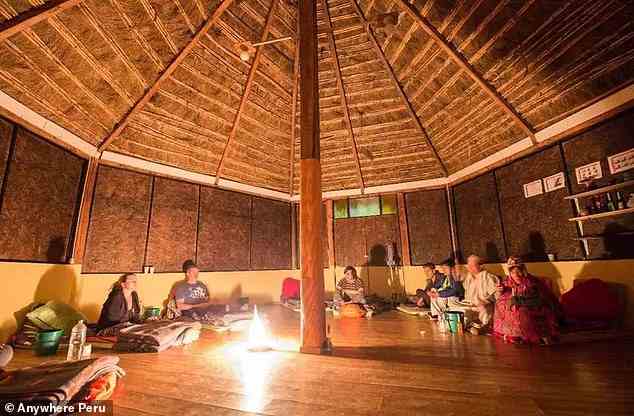 Ayahuasca is a South American psychoactive and entheogenic brewed drink traditionally used both socially and as a ceremonial or shamanic spiritual medicine among the indigenous peoples of the Amazon basin - and more recently in Western society. Pictured here is an ayahuasca retreat in Peru