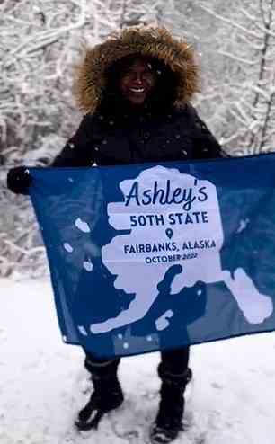 Sie beendete ihre epische Herausforderung im Oktober 2022 mit einer Reise in die verschneite Wildnis Alaskas