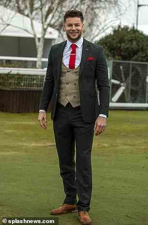 Love Island's Chris Hughes looked suitably smart in a three-piece suit - complete with a tweed waistcoat