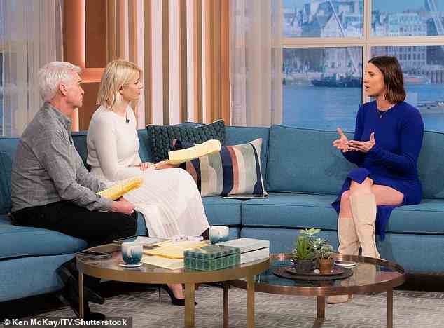Candid: Ferne (right) opened up to hosts Phillip Schofield and Holly Willoughby (left)