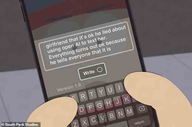 Much of the episode was written by Parker, but the last few minutes is believed to be the work of the chatbot when Wendy discovers the messages from Stan were generated by AI