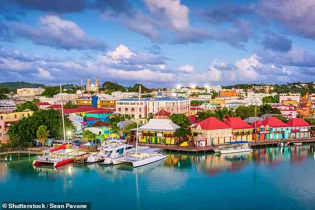 Orte wie Saint Martin und Antigua und Barbuda sind genau das Richtige für wasserliebende Krebse.  Oben ist St. John's, die Hauptstadt von Antigua und Barbuda