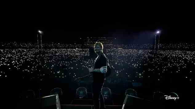 Success story: Childhood videos of Ed are interspersed with clips of him on stage during his sold-out arena tours
