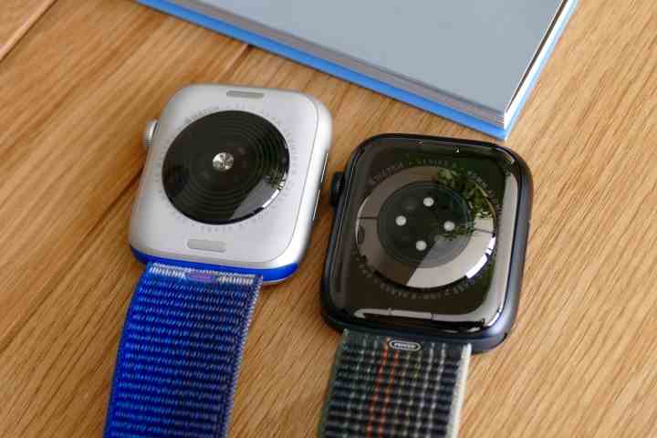 Die Gehäuserückseite unterscheidet sich zwischen der Apple Watch SE 2 und der Apple Watch Series 8.