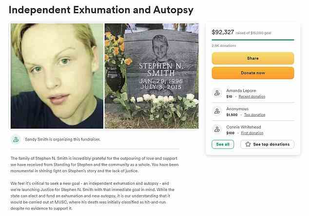 The mother's fundraiser to exhume her son's body has so far raised more than $92,000