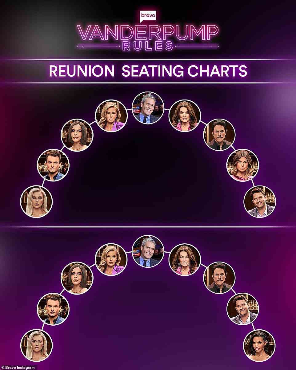 First look: The Vanderpump Rules reunion seating chart is seen above