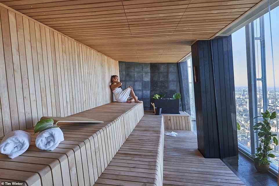 Next to the pool on floor 52 is the amazing 'Sky Sauna' (above) - yet another place in the hotel where a superb view comes as standard