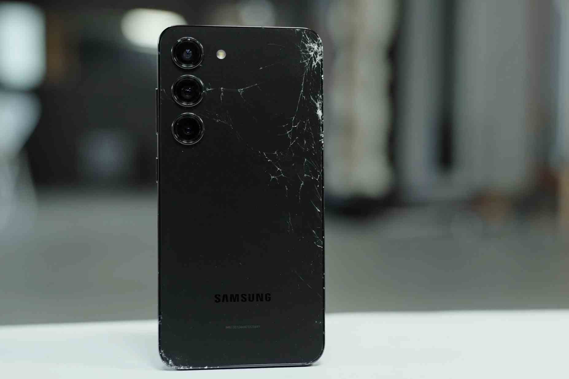 Falltestergebnis für das Samsung Galaxy S23.