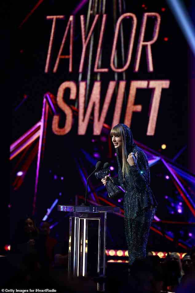 Swift thanked her collaborator Jack Antonoff, 38, in her acceptance speech, calling him 'like a family member and also a collaborator of dreams'