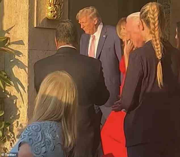 Donald and Melania Trump are seen on Thursday evening at an event at Mar-a-Lago, their Florida home
