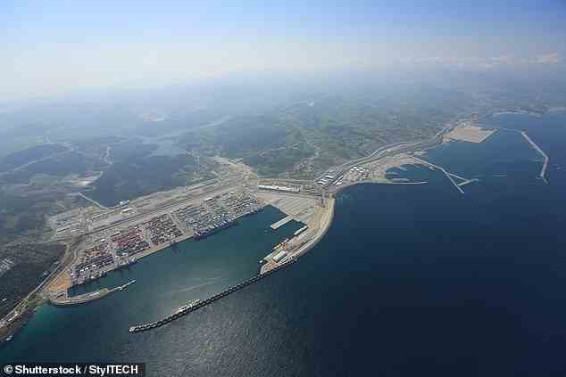 Josh took a Trasmediterranea ferry from the Spanish port of Algeciras to Africa's biggest port - Tanger Med (above)