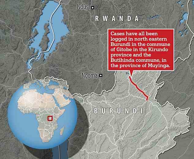 Drei Menschen sind in Burundi an einer mysteriösen Krankheit gestorben, die Nasenbluten verursacht.  Alle Fälle wurden im Nordosten Burundis in der Gemeinde Gitobe in der Provinz Kirundo und in der Gemeinde Butihinda in der Provinz Muyinga registriert