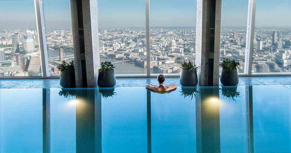 Ted Thornhill checks in to London's Shangri-La The Shard, which occupies floors 34 to 52 of The Shard skyscraper, which at 309 metres (1,016ft) in height, is the tallest building in the UK. On floor 52 is the hotel's jaw-dropping infinity pool (above)