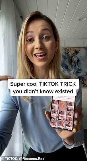 TikTok-Star „Roxanna.Roxi“ ging auf die Plattform, um ihren 1,1 Millionen Followern zu zeigen, wie sie ihren Feed durchsehen können, indem sie einfach laut „Weiter“ sagen