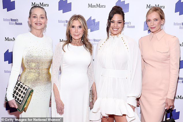 Stars: LR) Sharon Stone, Cheri Kaufman, Ashley Graham und Uma Thurman