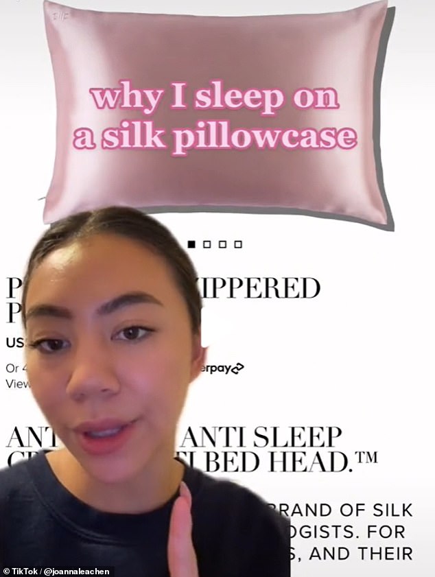 Creator @joannaleachen tells viewers three reasons why silk pillow cases should be a top travel accessory
