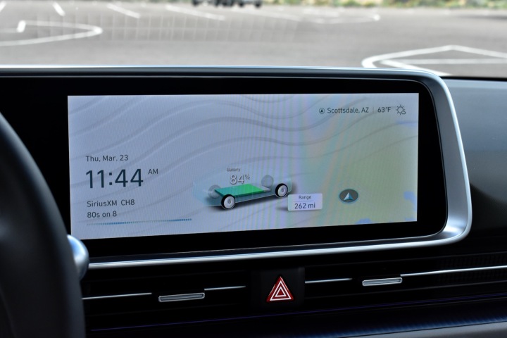 The 2023 Hyundai Ioniq 6's central touchscreen.
