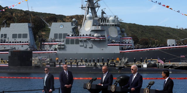 Präsident Biden kündigte im vergangenen Monat den Verkauf von U-Booten mit Atomantrieb zusammen mit führenden Politikern aus Australien und Großbritannien an.