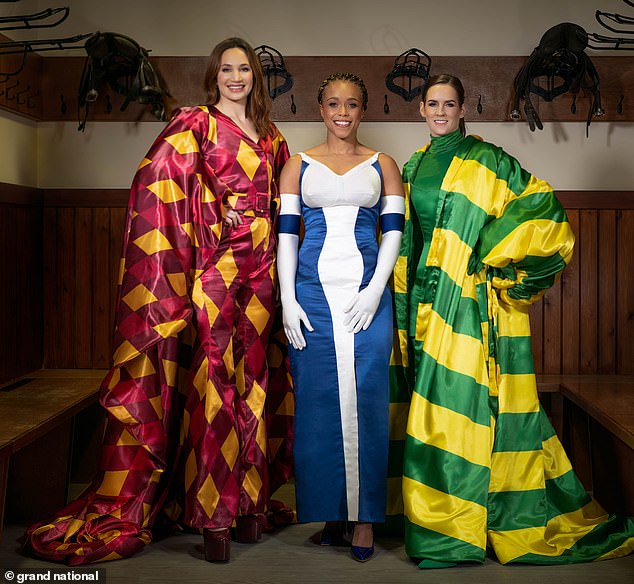 Jockey Rachael Blackmore schließt sich Boxweltmeisterin Natasha Jonas und Sopranistin Laura Wright an, um die Kollektion zu modellieren, die von den Gewinnern des Grand National inspiriert wurde