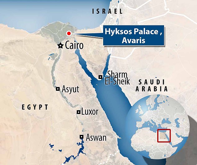 Sie wurden im Vorhof des Hyksos-Palastes in der antiken Stadt Avaris im Nordosten Ägyptens gefunden, einem ehemaligen Territorium der Hyksos-Dynastie und heute eine archäologische Stätte