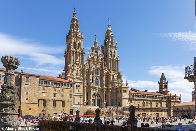 Die Stadt Camino de Santiago und ihre gotische Kathedrale markieren das Ende des Camino