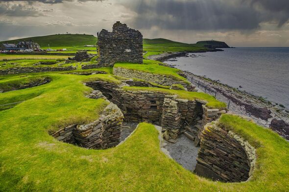 Prähistorische Ausgrabungsstätte Jarlshof, Shetlandinseln, Vereinigtes Königreich