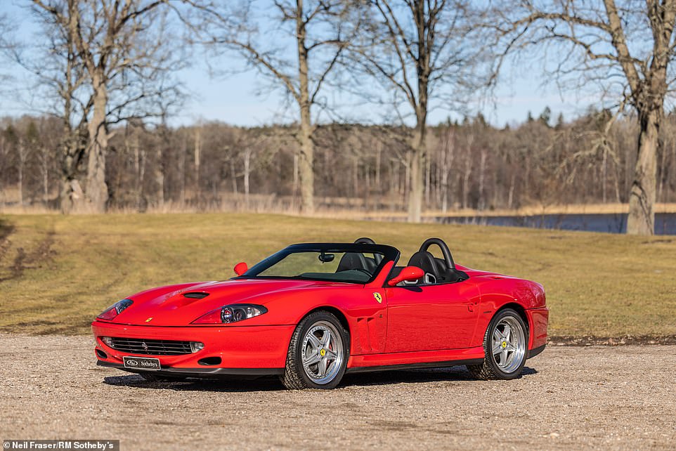 This 2001 Ferrari 550 Barchetta Pininfarina is one of only 488 built and has covered only 560 miles in its 22-year lifetime. It should go for £220,000 to £282,000