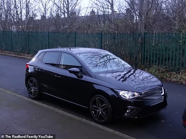 The family splurged on a brand new car for their son who could be heard off camera in a snippet of the family¿s vlog excitedly sharing details of the sleek black motor (Jack's brand new car)