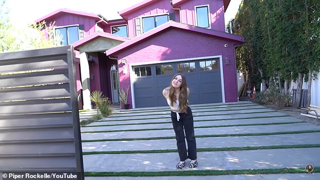 Rockelle in front of her home in Los Angeles, California in a video from January 2021