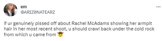Habe sie zurückbekommen: Einige Social-Media-Nutzer verteidigten Rachel jedoch und brandmarkten sie als „Königin“, weil sie sich entschieden hatte, ihre Haare nicht zu entfernen