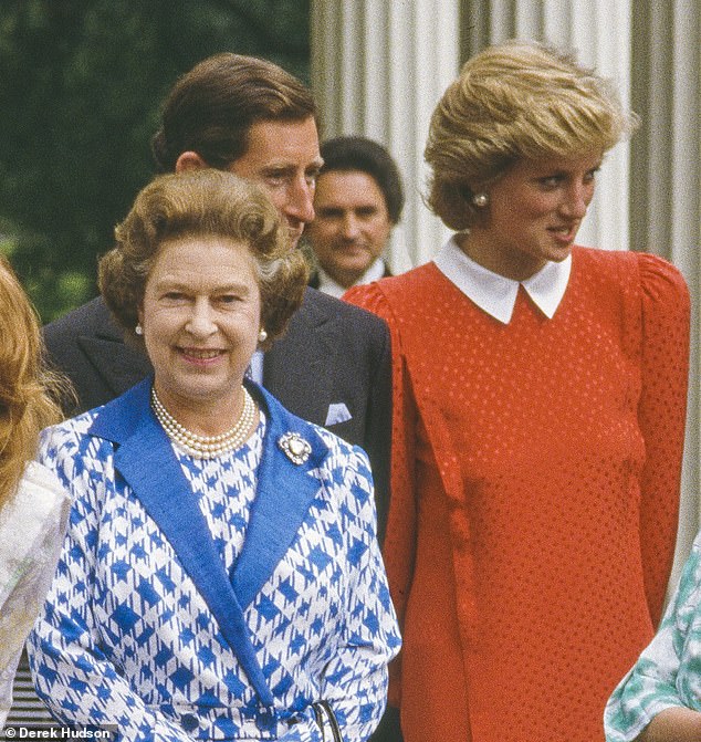 ITVX's The Real Crown: Inside the House of Windsor, which has been released today, dedicated its fourth episode to exploring Her late Majesty's (pictured with Diana in 1986) decisions following the passing of the then Princess of Wales in 1997