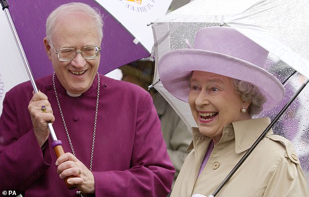 The late Queen told the former Archbishop of Canterbury 'I can't resign' when he announced he was stepping down, a new documentary has revealed. Lord George Carey (left) and Queen Elizabeth II (right) are pictured together in June 2002