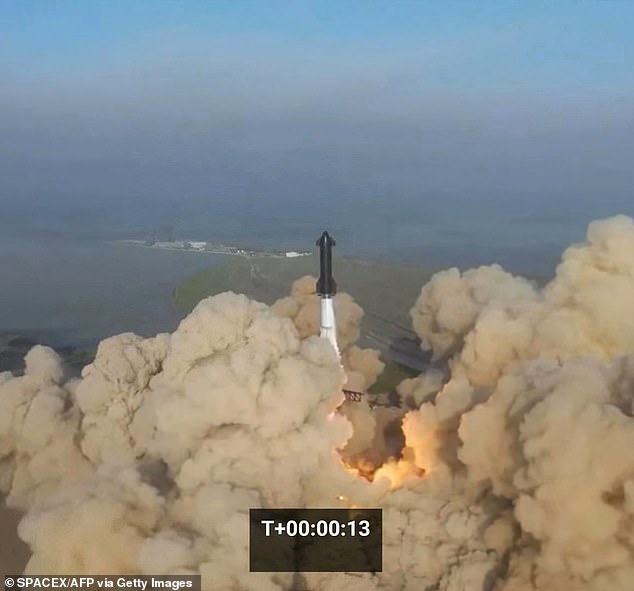 The massive 365-foot-tall rocket launched around 9:30am, following a pause on the countdown clock to finish final checks