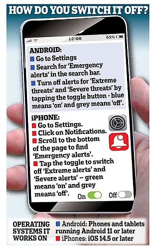 Im Bild: Eine Schritt-für-Schritt-Anleitung zum Deaktivieren der Warnung auf iPhone- und Android-Geräten
