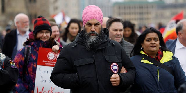 NDP-Führer Jagmeet Singh bei Protest in Ottawa