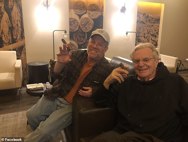 Springer's son-in-law posted a touching picture of the two of them together smoking cigars