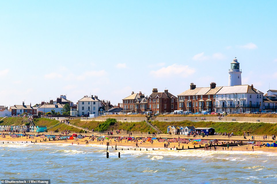 Pictured above is Southwold in Suffolk, which ranks seventh in the survey