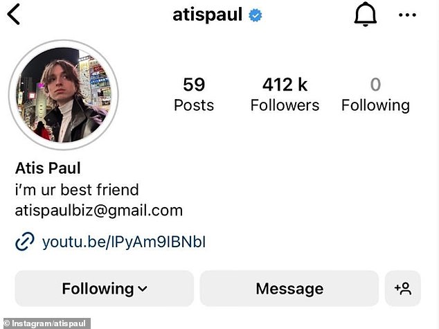 Atis hat kürzlich allen auf Instagram entfolgt