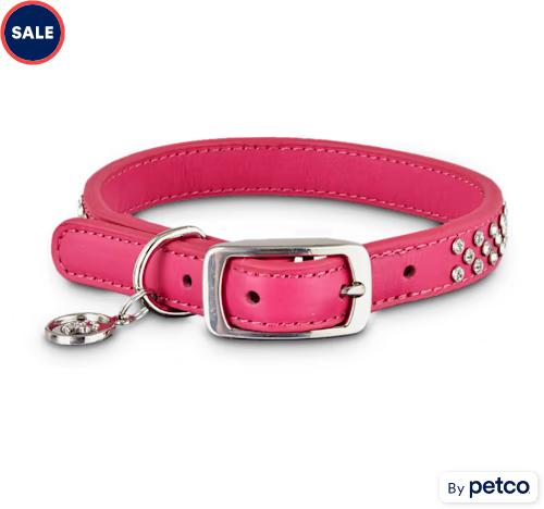 Youly Leder Bling Pink Hundehalsband Petco