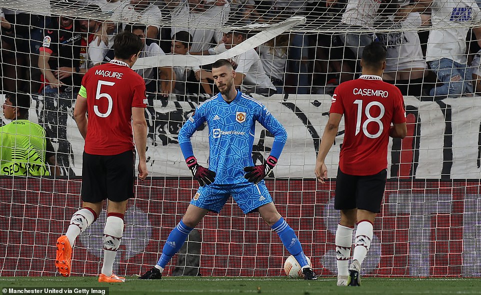 Harry Maguire und Torhüter David de Gea machten am Donnerstag bei der 0:3-Kapitulation von Manchester United in Sevilla kostspielige Fehler