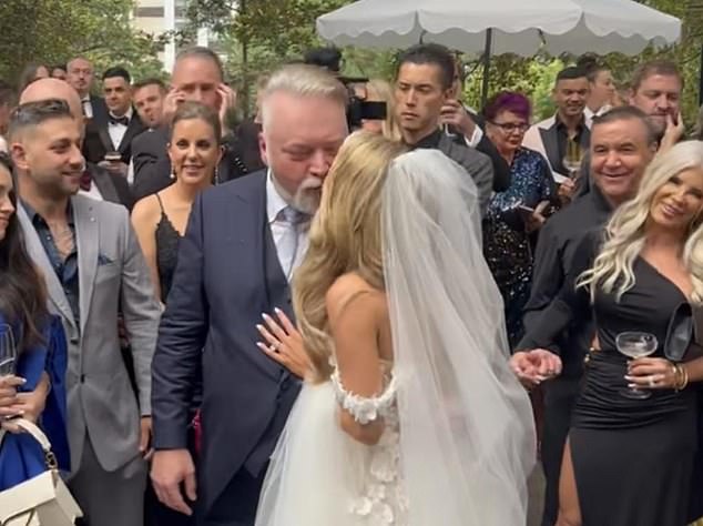 Radio king Kyle Sandilands and Tegan Kynaston tied the knot in front of their nearest and dearest - including celebrities, politicians and family - on Saturday