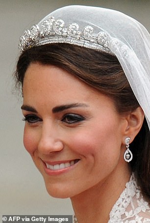 An ihrem Hochzeitstag im April 2011 strahlte Kate in der Cartier Halo Tiara