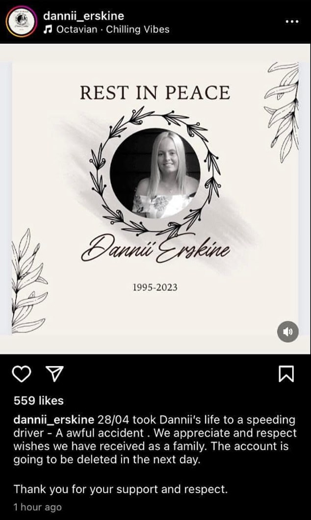 Danniis Familie hat diesen Tribute-Post auch auf ihrer Instagram-Seite geteilt
