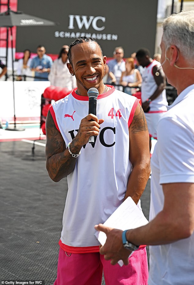 Hamilton ist für den Grand Prix von Miami an diesem Wochenende in Florida, hat aber an einem Promo-Event für IWC teilgenommen