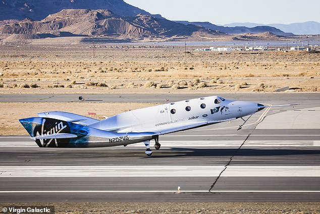 Spaceplane: Sir Richard Branson has been a major player in the space tourism race ever since starting his Virgin Galactic venture back in 2004. His company's VSS Unity craft is pictured