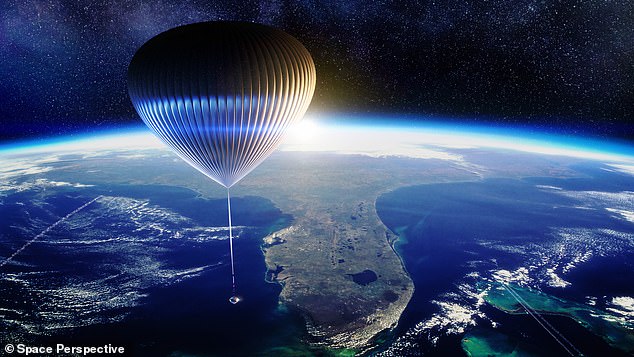 Out of this world experience: The Florida-based company plans to offer up to eight passengers at a time the chance to soak up panoramic views of Earth during a six-hour round trip