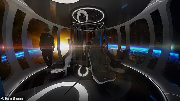 The capsule will carry eight passengers plus one pilot per trip. Halo Space wants 'to make space travel accessible to all', although prices for commercial flights will be between €100,000 and €200,000 per ticket ($98,000 to $196,000)